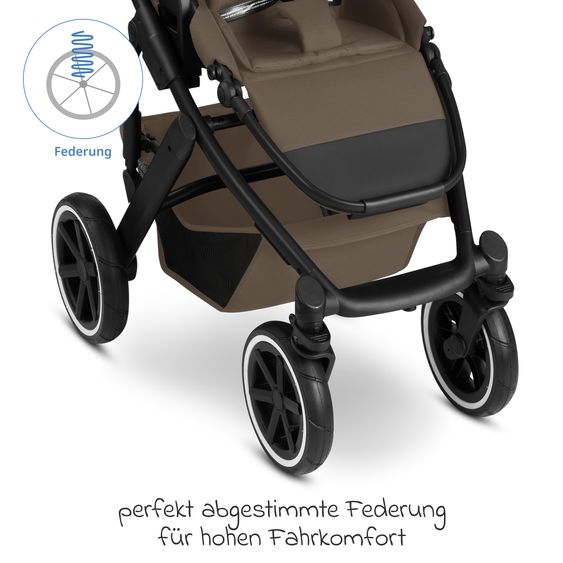 ABC Design Kombi-Kinderwagen Salsa 5 Air - inkl. Babywanne & Sportsitz - Dark Beige