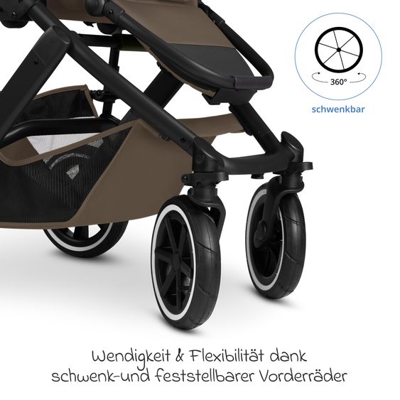 ABC Design Kombi-Kinderwagen Salsa 5 Air - inkl. Babywanne & Sportsitz - Dark Beige