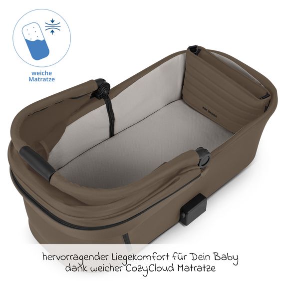 ABC Design Kombi-Kinderwagen Salsa 5 Air - inkl. Babywanne & Sportsitz - Dark Beige