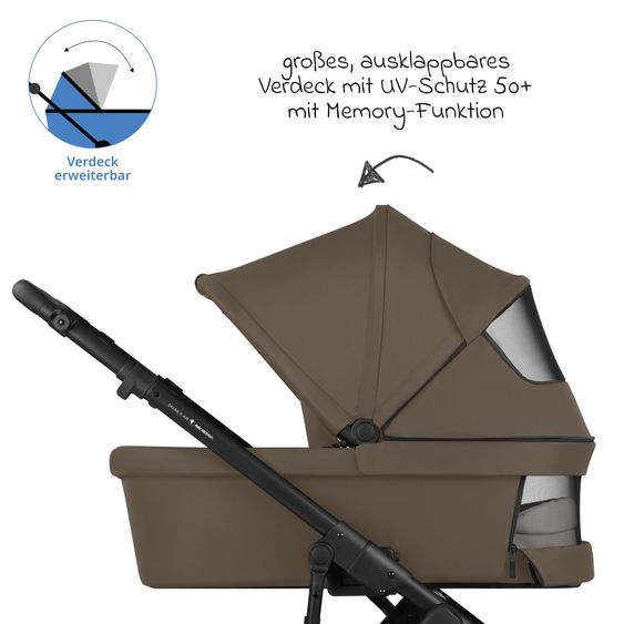 ABC Design Kombi-Kinderwagen Salsa 5 Air - inkl. Babywanne & Sportsitz - Dark Beige