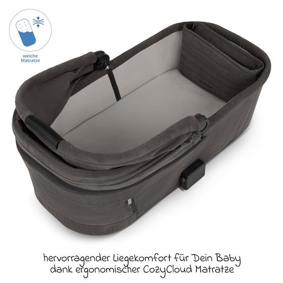 ABC Design Kombi-Kinderwagen Salsa 5 Air inkl. Babywanne, Sportsitz & Gratis Zubehör - Sonnenschirm, Wickeltasche, Regenschutz & Becherhalter - Almond