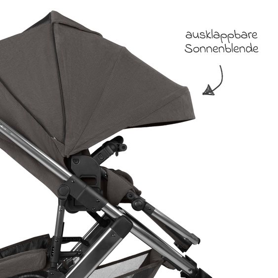 ABC Design Kombi-Kinderwagen Salsa 5 Air inkl. Babywanne, Sportsitz & Gratis Zubehör - Sonnenschirm, Wickeltasche, Regenschutz & Becherhalter - Almond