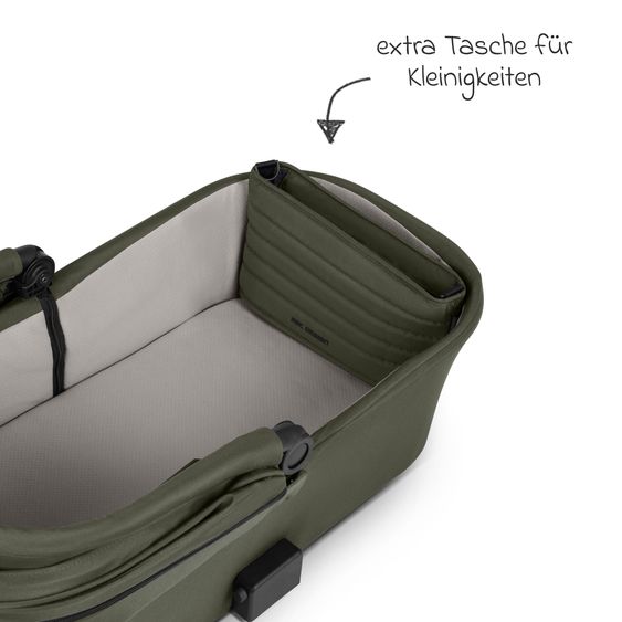 ABC Design Kombi-Kinderwagen Salsa 5 Air inkl. Babywanne, Sportsitz & Gratis Zubehör - Sonnenschirm, Wickeltasche, Regenschutz & Becherhalter - Pure - Avocado