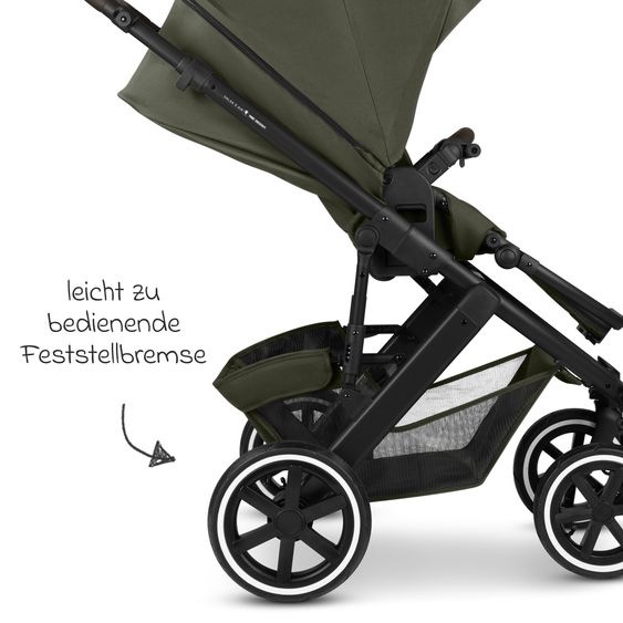 ABC Design Kombi-Kinderwagen Salsa 5 Air inkl. Babywanne, Sportsitz & Gratis Zubehör - Sonnenschirm, Wickeltasche, Regenschutz & Becherhalter - Pure - Avocado