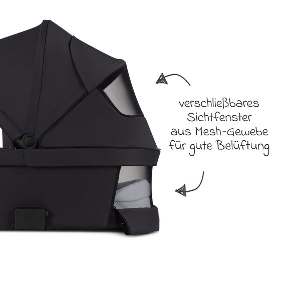 ABC Design Kombi-Kinderwagen Salsa 5 Air inkl. Babywanne, Sportsitz & Gratis Zubehör - Sonnenschirm, Wickeltasche, Regenschutz & Becherhalter - Pure - Coal