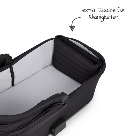 ABC Design Kombi-Kinderwagen Salsa 5 Air inkl. Babywanne, Sportsitz & Gratis Zubehör - Sonnenschirm, Wickeltasche, Regenschutz & Becherhalter - Pure - Coal
