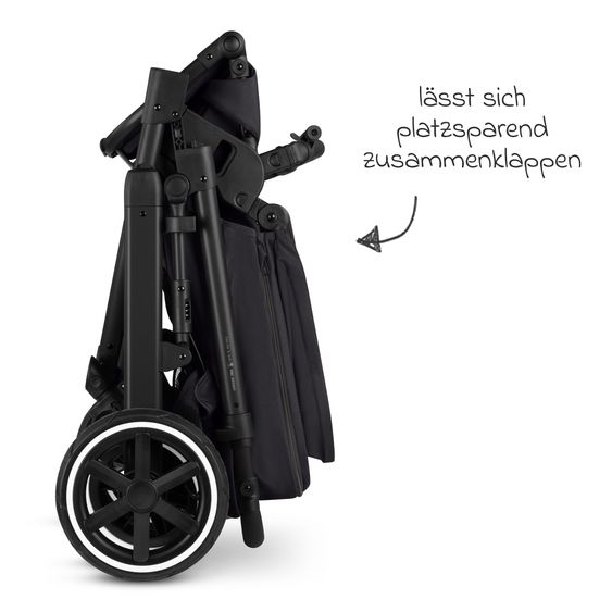 ABC Design Kombi-Kinderwagen Salsa 5 Air inkl. Babywanne, Sportsitz & Gratis Zubehör - Sonnenschirm, Wickeltasche, Regenschutz & Becherhalter - Pure - Coal