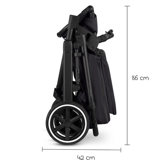 ABC Design Kombi-Kinderwagen Salsa 5 Air inkl. Babywanne, Sportsitz & Gratis Zubehör - Sonnenschirm, Wickeltasche, Regenschutz & Becherhalter - Pure - Coal