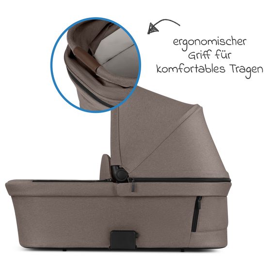ABC Design Kombi-Kinderwagen Salsa 5 Air inkl. Babywanne, Sportsitz & Gratis Zubehör - Sonnenschirm, Wickeltasche, Regenschutz & Becherhalter - Pure - Nature