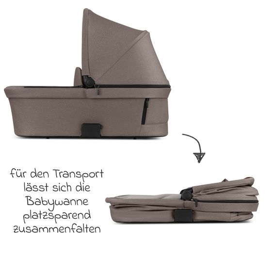 ABC Design Kombi-Kinderwagen Salsa 5 Air inkl. Babywanne, Sportsitz & Gratis Zubehör - Sonnenschirm, Wickeltasche, Regenschutz & Becherhalter - Pure - Nature
