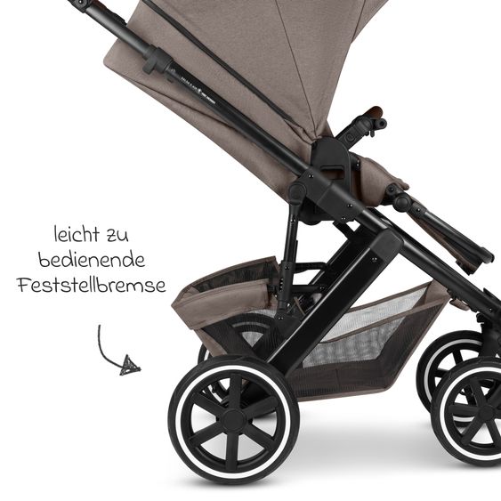 ABC Design Kombi-Kinderwagen Salsa 5 Air inkl. Babywanne, Sportsitz & Gratis Zubehör - Sonnenschirm, Wickeltasche, Regenschutz & Becherhalter - Pure - Nature