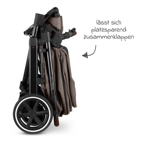 ABC Design Kombi-Kinderwagen Salsa 5 Air inkl. Babywanne, Sportsitz & Gratis Zubehör - Sonnenschirm, Wickeltasche, Regenschutz & Becherhalter - Pure - Nature