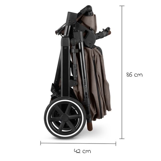 ABC Design Kombi-Kinderwagen Salsa 5 Air inkl. Babywanne, Sportsitz & Gratis Zubehör - Sonnenschirm, Wickeltasche, Regenschutz & Becherhalter - Pure - Nature