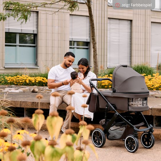 ABC Design Kombi-Kinderwagen Salsa 5 Air inkl. Babywanne, Sportsitz & Gratis Zubehör - Sonnenschirm, Wickeltasche, Regenschutz & Becherhalter - Pure - Nature