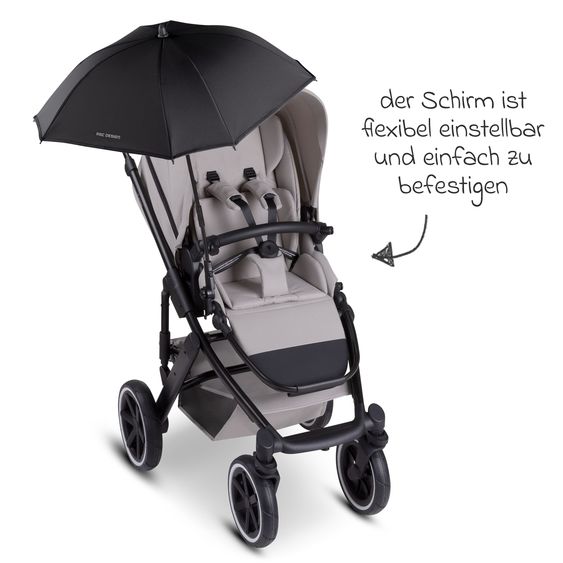 ABC Design Kombi-Kinderwagen Salsa 5 Air inkl. Babywanne, Sportsitz & Gratis Zubehör - Sonnenschirm, Wickeltasche, Regenschutz & Becherhalter - Pure - Nature