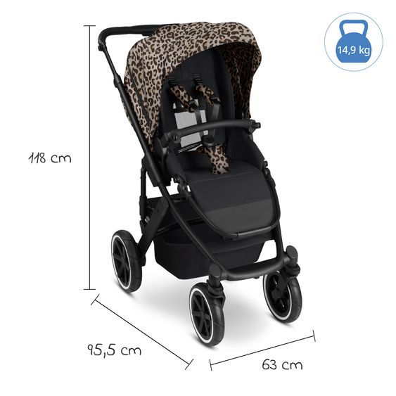 ABC Design Poussette Combinée Salsa 5 Air avec Nacelle & Siège Sport - Leo