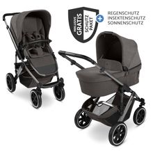 Kombi-Kinderwagen Salsa 5 Air inkl. Babywanne & Sportsitz mit XXL-Zubehörpaket - Almond