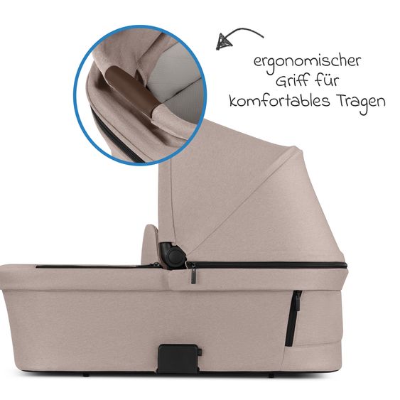 ABC Design Passeggino combinato Salsa 5 Air incl. Navicella & Seggiolino con pacchetto accessori XXL - Camel