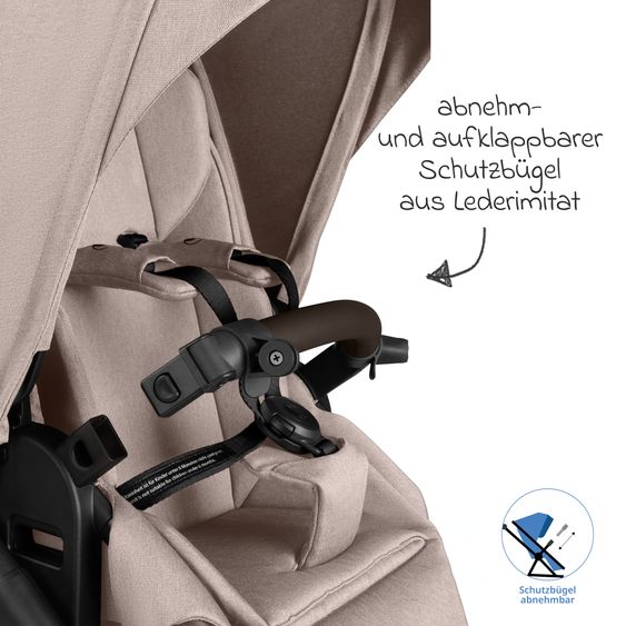 ABC Design Passeggino combinato Salsa 5 Air incl. Navicella & Seggiolino con pacchetto accessori XXL - Camel