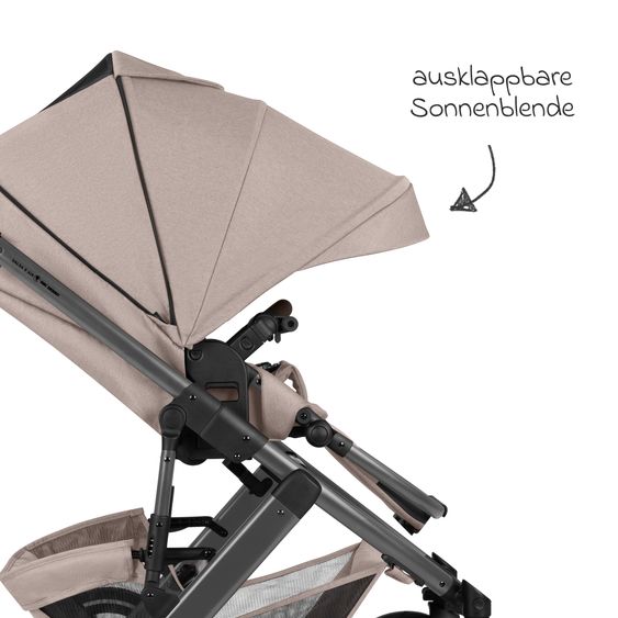 ABC Design Passeggino combinato Salsa 5 Air incl. Navicella & Seggiolino con pacchetto accessori XXL - Camel