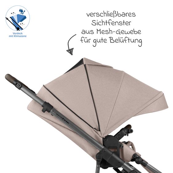ABC Design Passeggino combinato Salsa 5 Air incl. Navicella & Seggiolino con pacchetto accessori XXL - Camel