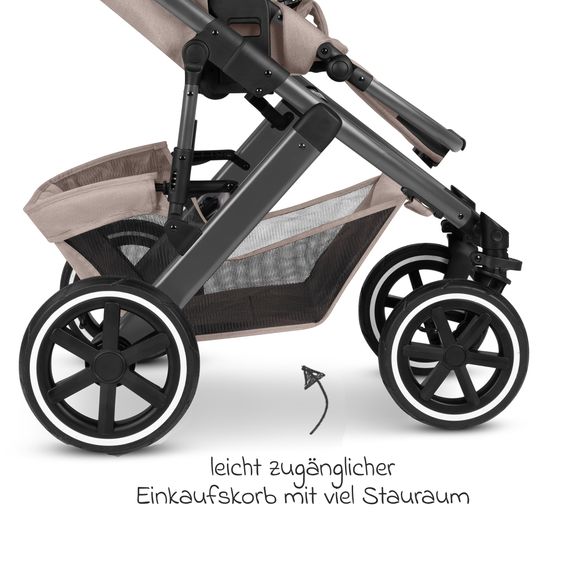 ABC Design Passeggino combinato Salsa 5 Air incl. Navicella & Seggiolino con pacchetto accessori XXL - Camel