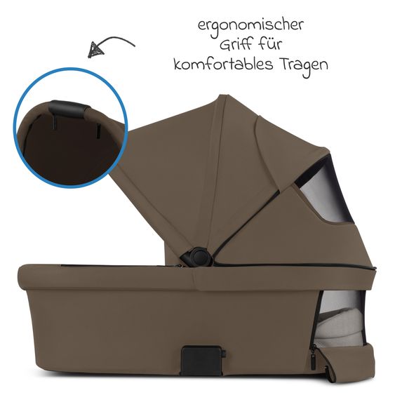 ABC Design Kombi-Kinderwagen Salsa 5 Air inkl. Babywanne & Sportsitz mit XXL-Zubehörpaket - Dark Beige