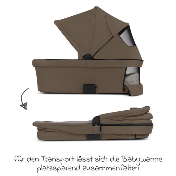 ABC Design Kombi-Kinderwagen Salsa 5 Air inkl. Babywanne & Sportsitz mit XXL-Zubehörpaket - Dark Beige