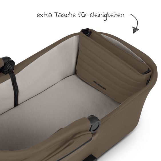 ABC Design Kombi-Kinderwagen Salsa 5 Air inkl. Babywanne & Sportsitz mit XXL-Zubehörpaket - Dark Beige