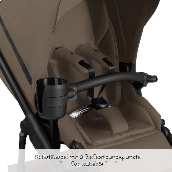 ABC Design Kombi-Kinderwagen Salsa 5 Air inkl. Babywanne & Sportsitz mit XXL-Zubehörpaket - Dark Beige