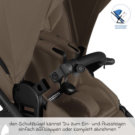 ABC Design Kombi-Kinderwagen Salsa 5 Air inkl. Babywanne & Sportsitz mit XXL-Zubehörpaket - Dark Beige