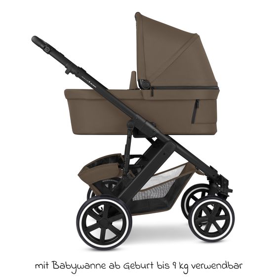 ABC Design Kombi-Kinderwagen Salsa 5 Air inkl. Babywanne & Sportsitz mit XXL-Zubehörpaket - Dark Beige