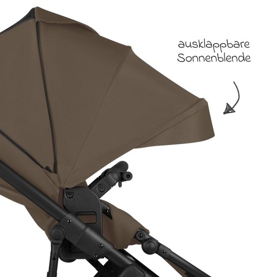 ABC Design Kombi-Kinderwagen Salsa 5 Air inkl. Babywanne & Sportsitz mit XXL-Zubehörpaket - Dark Beige