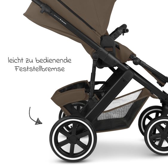 ABC Design Kombi-Kinderwagen Salsa 5 Air inkl. Babywanne & Sportsitz mit XXL-Zubehörpaket - Dark Beige