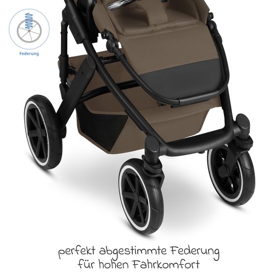 ABC Design Kombi-Kinderwagen Salsa 5 Air inkl. Babywanne & Sportsitz mit XXL-Zubehörpaket - Dark Beige