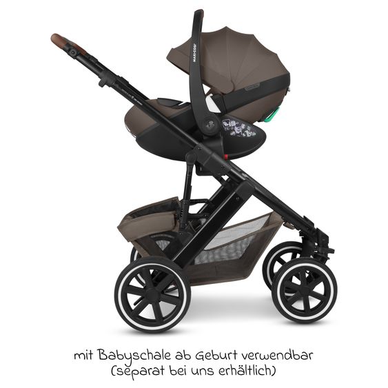 ABC Design Kombi-Kinderwagen Salsa 5 Air inkl. Babywanne & Sportsitz mit XXL-Zubehörpaket - Dark Beige