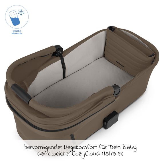 ABC Design Kombi-Kinderwagen Salsa 5 Air inkl. Babywanne & Sportsitz mit XXL-Zubehörpaket - Dark Beige