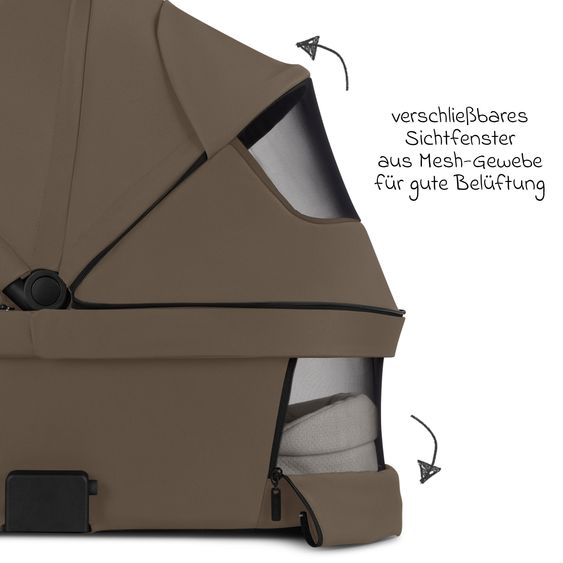 ABC Design Kombi-Kinderwagen Salsa 5 Air inkl. Babywanne & Sportsitz mit XXL-Zubehörpaket - Dark Beige