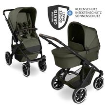 Kombi-Kinderwagen Salsa 5 Air inkl. Babywanne & Sportsitz mit XXL-Zubehörpaket - Pure - Avocado