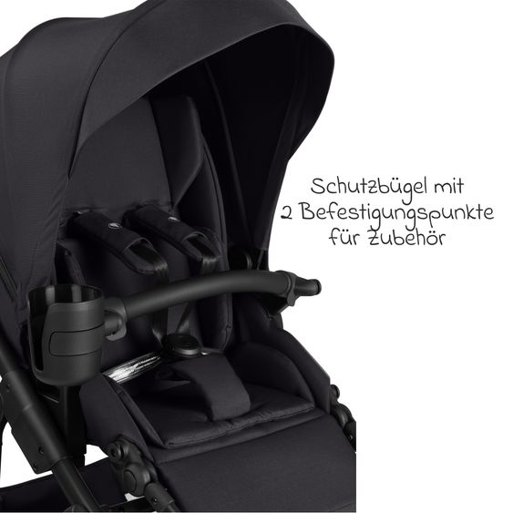 ABC Design Kombi-Kinderwagen Salsa 5 Air inkl. Babywanne & Sportsitz mit XXL-Zubehörpaket - Pure - Coal