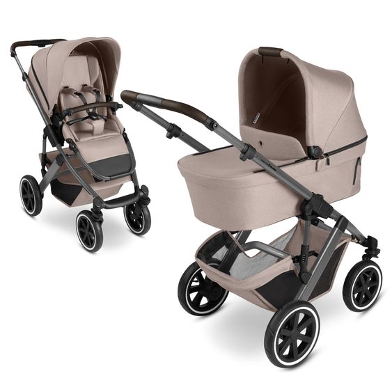 ABC Design Kombi-Kinderwagen Salsa 5 Air inkl. Babywanne & Sportsitz - Camel