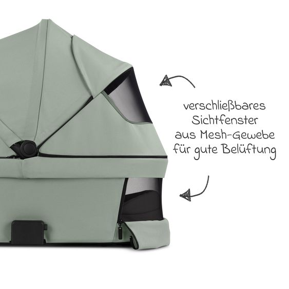 ABC Design Combi stroller Salsa 5 Air incl. Carrycot & Sports Seat, Urban Changing Bag, Insect Protection & Rain Cover - Pine