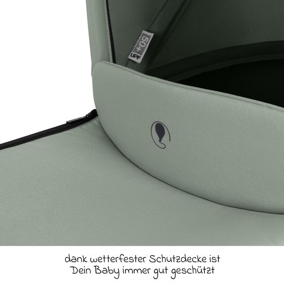 ABC Design Combi stroller Salsa 5 Air incl. Carrycot & Sports Seat, Urban Changing Bag, Insect Protection & Rain Cover - Pine