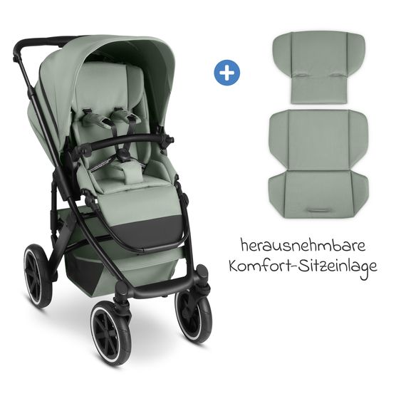 ABC Design Combi stroller Salsa 5 Air incl. Carrycot & Sports Seat, Urban Changing Bag, Insect Protection & Rain Cover - Pine