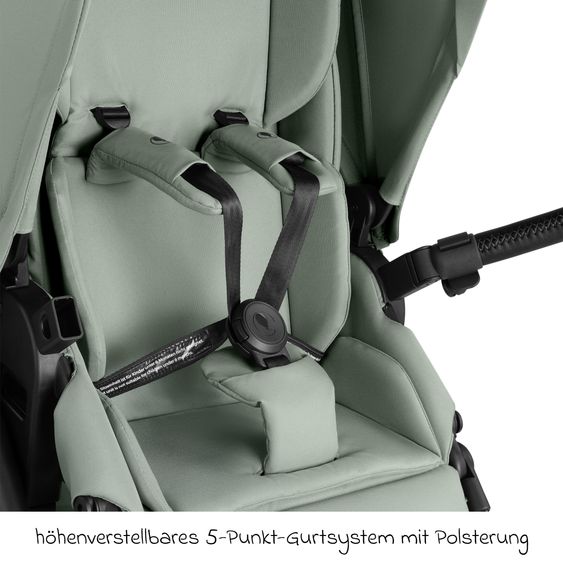 ABC Design Combi stroller Salsa 5 Air incl. Carrycot & Sports Seat, Urban Changing Bag, Insect Protection & Rain Cover - Pine