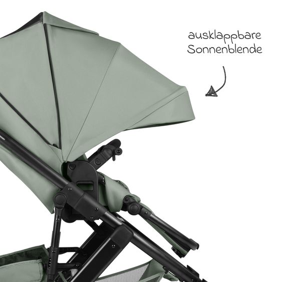 ABC Design Combi stroller Salsa 5 Air incl. Carrycot & Sports Seat, Urban Changing Bag, Insect Protection & Rain Cover - Pine