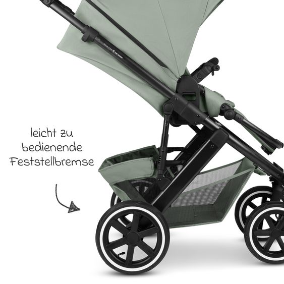 ABC Design Combi stroller Salsa 5 Air incl. Carrycot & Sports Seat, Urban Changing Bag, Insect Protection & Rain Cover - Pine
