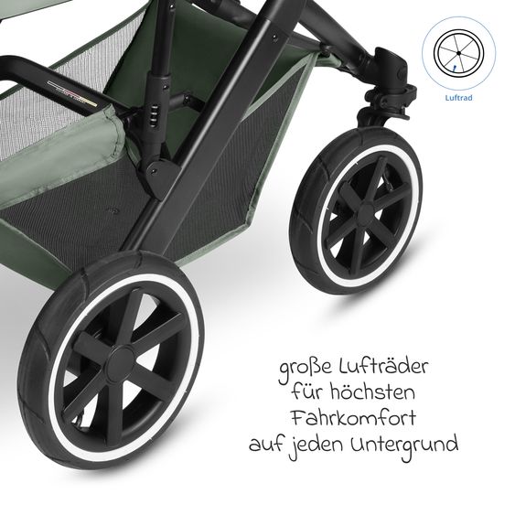 ABC Design Combi stroller Salsa 5 Air incl. Carrycot & Sports Seat, Urban Changing Bag, Insect Protection & Rain Cover - Pine