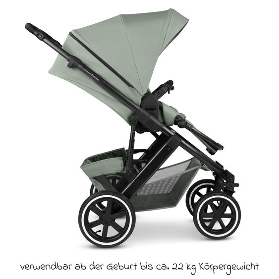 ABC Design Combi stroller Salsa 5 Air incl. Carrycot & Sports Seat, Urban Changing Bag, Insect Protection & Rain Cover - Pine