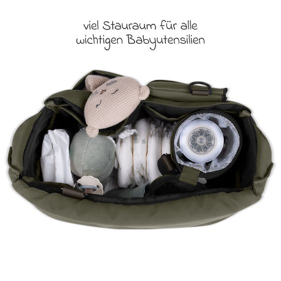ABC Design Kombi-Kinderwagen Salsa 5 Air inkl. Babywanne & Sportsitz, Wickeltasche Urban, Insektenschutz & Regenschutz - Pure - Avocado